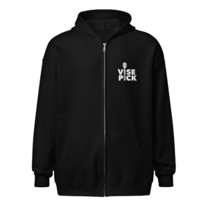 Unisex Heavy Blend Zip Hoodie Logo Front and Back (Black)