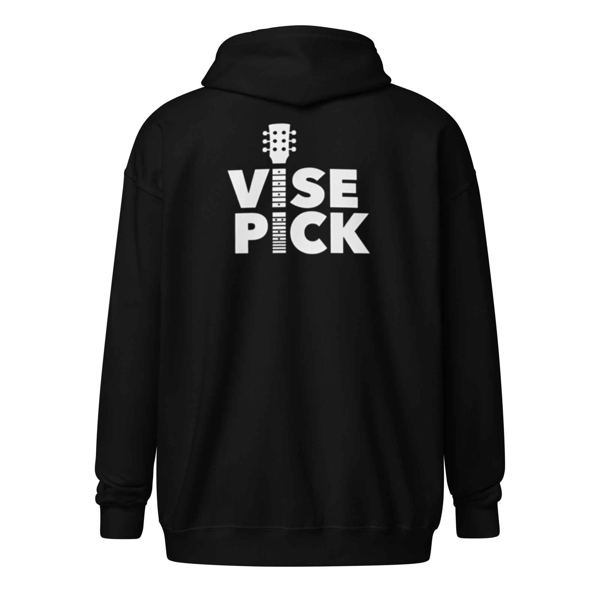 Unisex Heavy Blend Zip Hoodie Logo Front and Back (Black) - Image 6