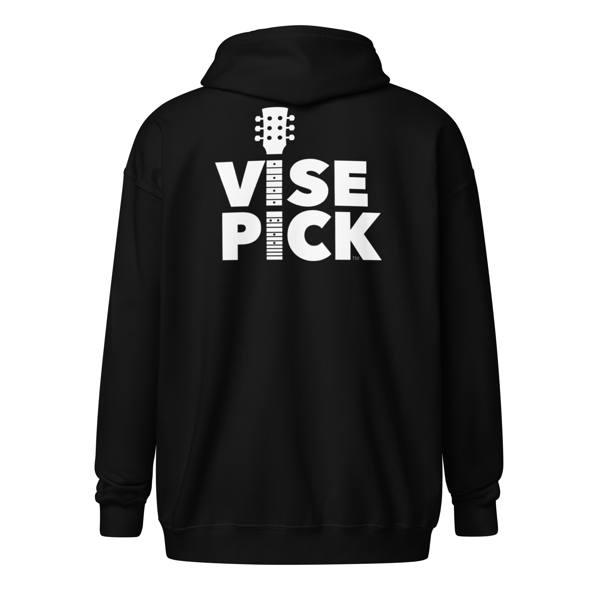 Unisex Heavy Blend Zip Hoodie Logo Front and Back (Black) - Image 8