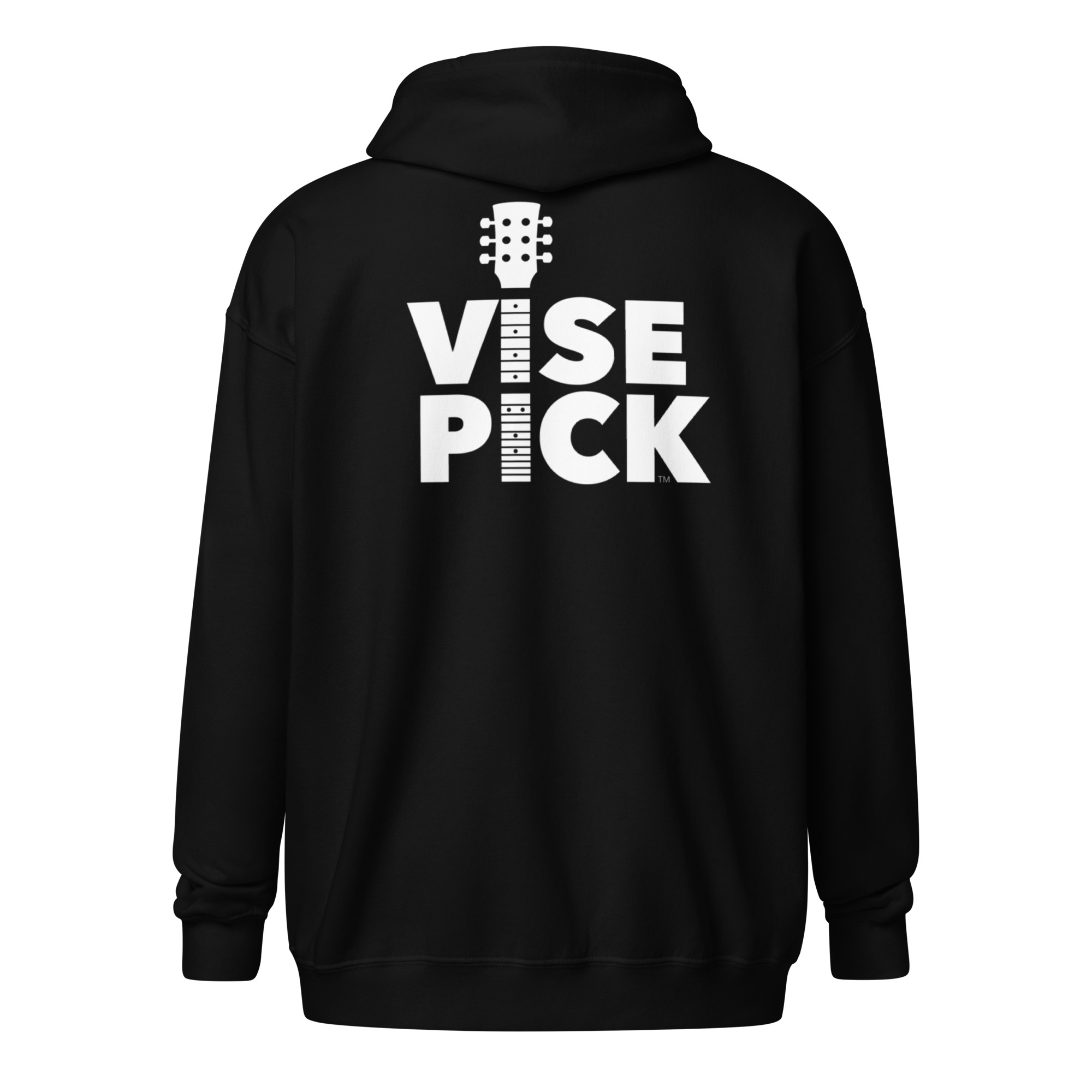 Unisex Heavy Blend Zip Hoodie Logo Front and Back (Black) - Image 2